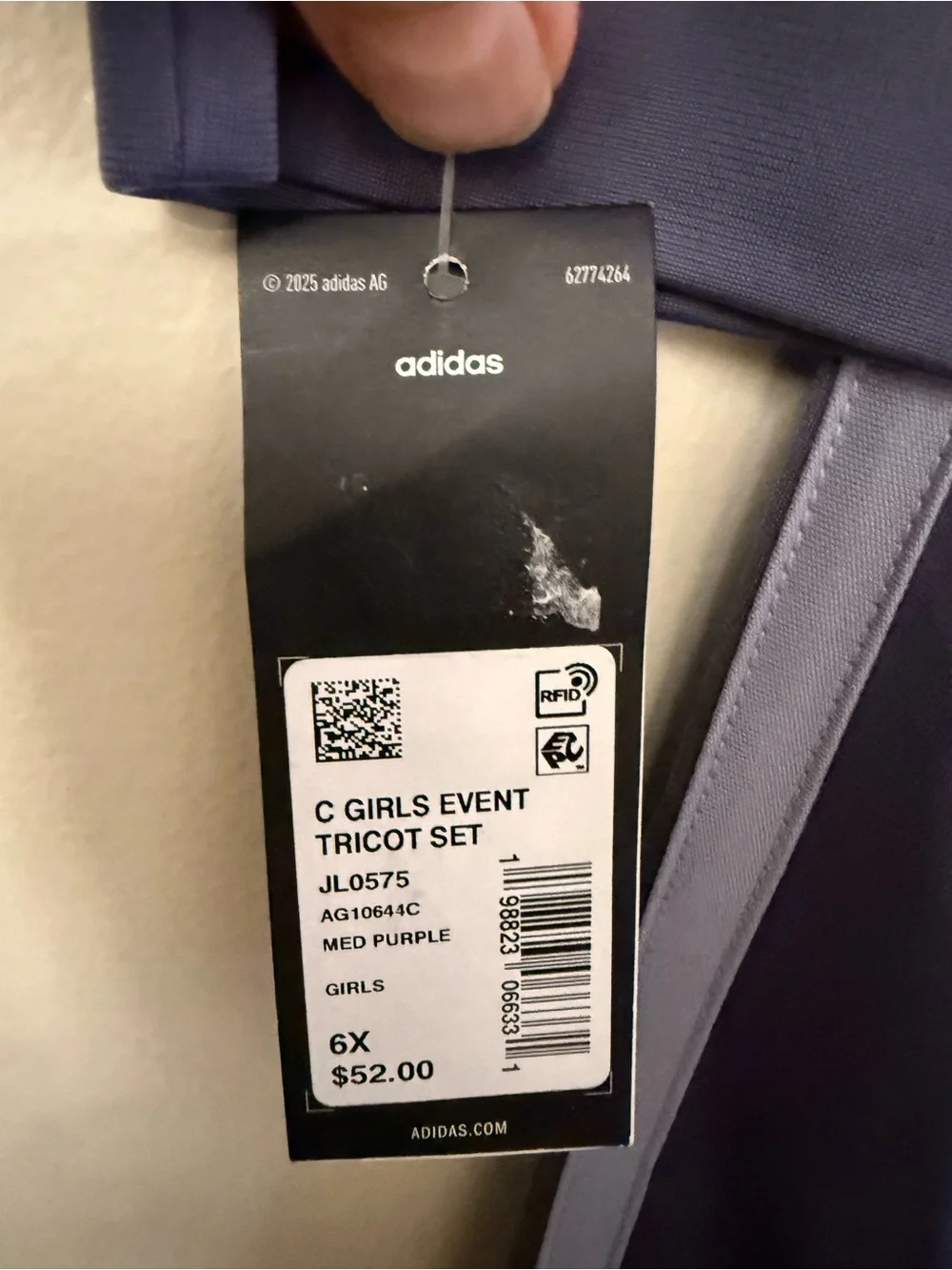 adidas Purple Youth Track Jacket and Pants Set
